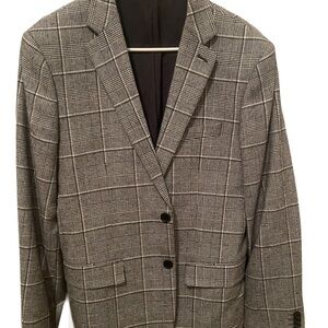 Express Gray Sport Coat with Windowpane Check